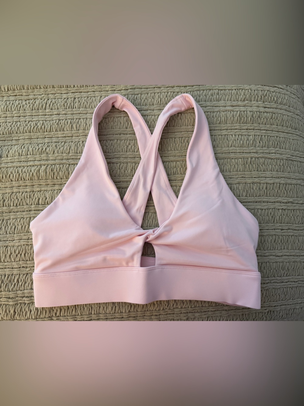 Fabletics Pink Twist-Front Sports Bra